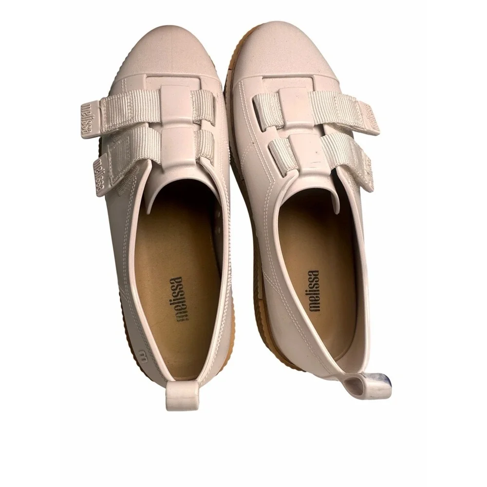 Melissa Kick Off White Jelly Platform Sneakers Double‎ Strap PVC Shoes 8